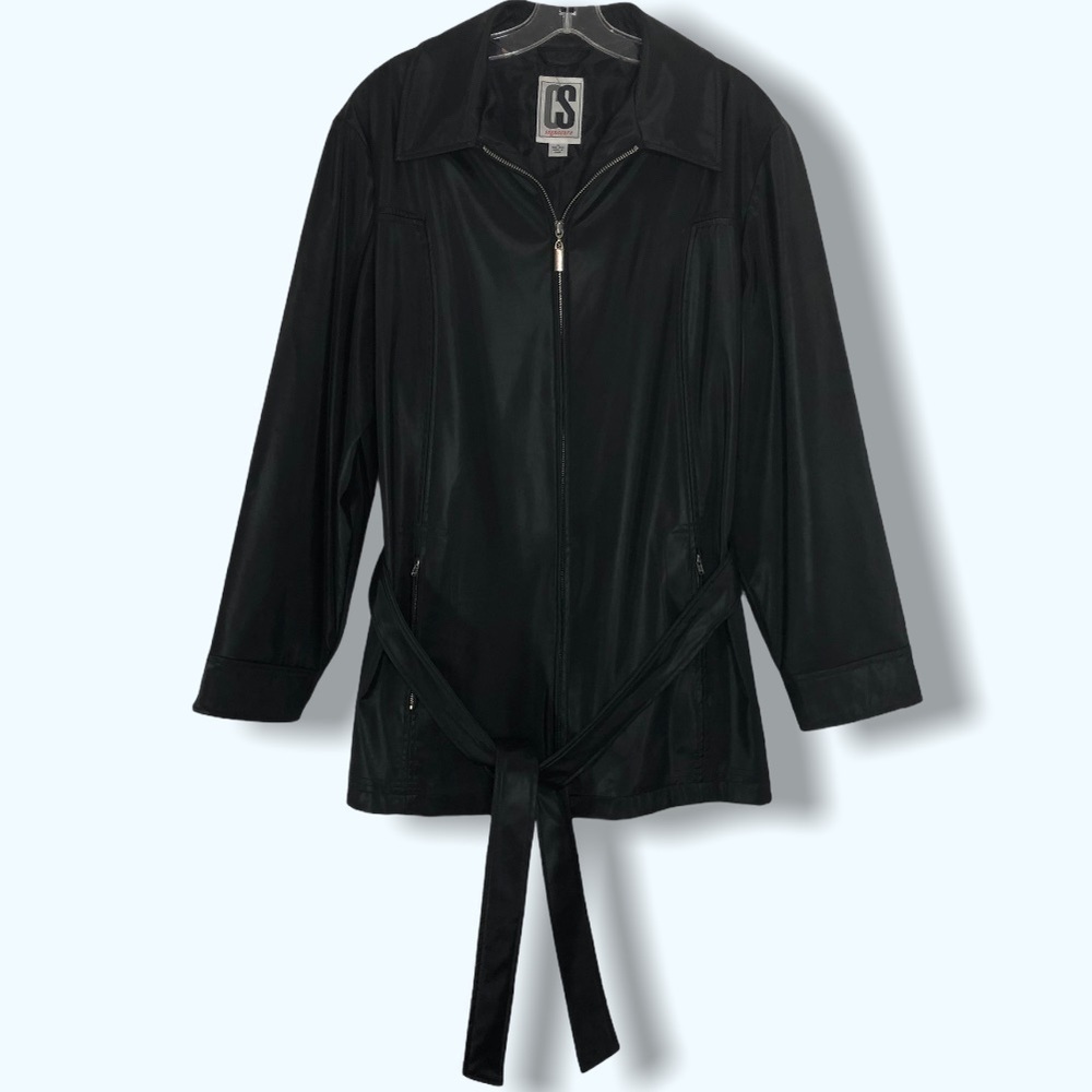 CS Signature Black Trench Coat Sz XL